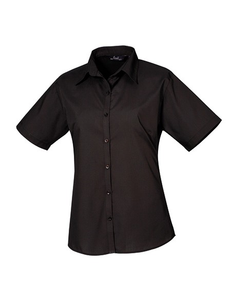 P-PR302-Womens Poplin Short Sleeve Blouse