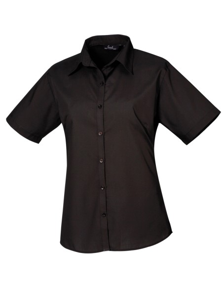P-PR302-Womens Poplin Short Sleeve Blouse