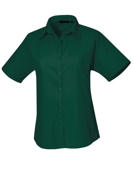 P-PR302-Womens Poplin Short Sleeve Blouse