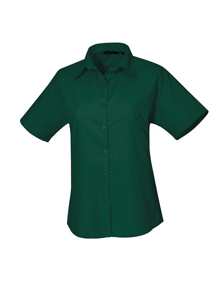 P-PR302-Womens Poplin Short Sleeve Blouse