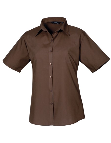 P-PR302-Womens Poplin Short Sleeve Blouse