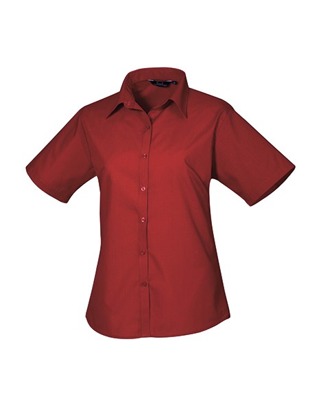P-PR302-Womens Poplin Short Sleeve Blouse
