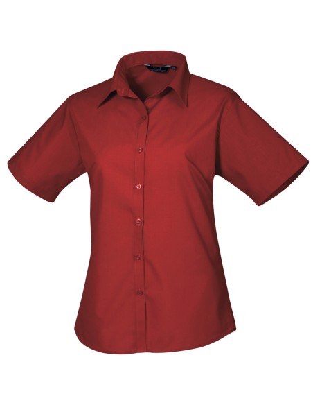 P-PR302-Womens Poplin Short Sleeve Blouse