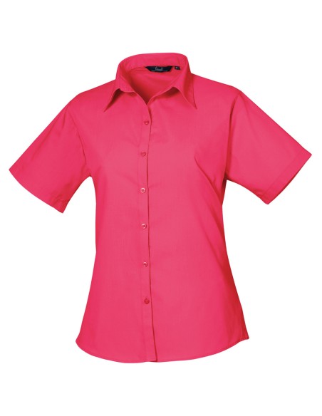 P-PR302-Womens Poplin Short Sleeve Blouse