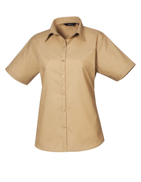 P-PR302-Womens Poplin Short Sleeve Blouse