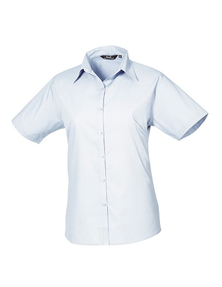 P-PR302-Womens Poplin Short Sleeve Blouse
