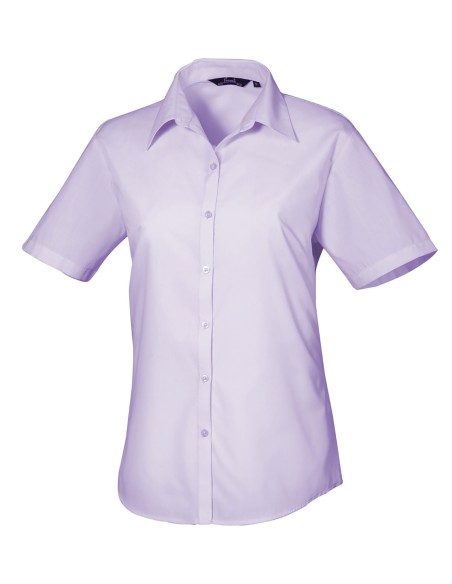P-PR302-Womens Poplin Short Sleeve Blouse