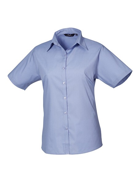 P-PR302-Womens Poplin Short Sleeve Blouse