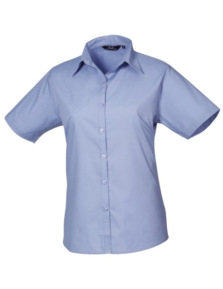 P-PR302-Womens Poplin Short Sleeve Blouse