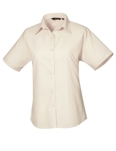 P-PR302-Womens Poplin Short Sleeve Blouse