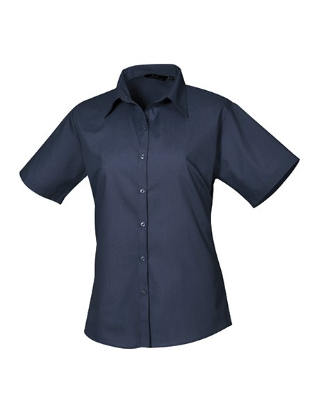P-PR302-Womens Poplin Short Sleeve Blouse