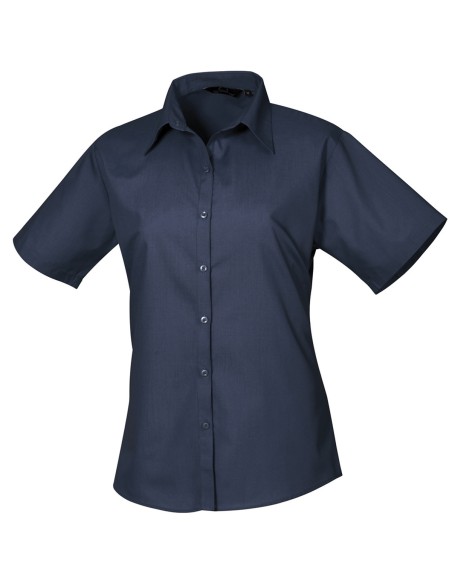 P-PR302-Womens Poplin Short Sleeve Blouse