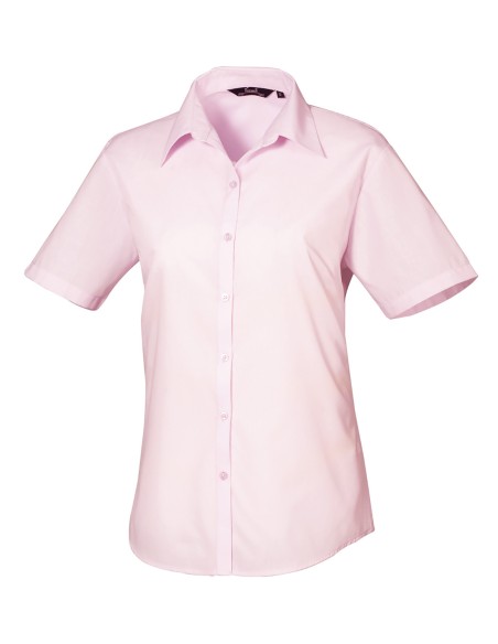 P-PR302-Womens Poplin Short Sleeve Blouse