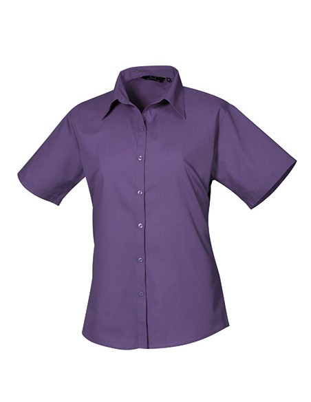 P-PR302-Womens Poplin Short Sleeve Blouse