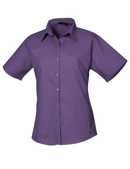 P-PR302-Womens Poplin Short Sleeve Blouse