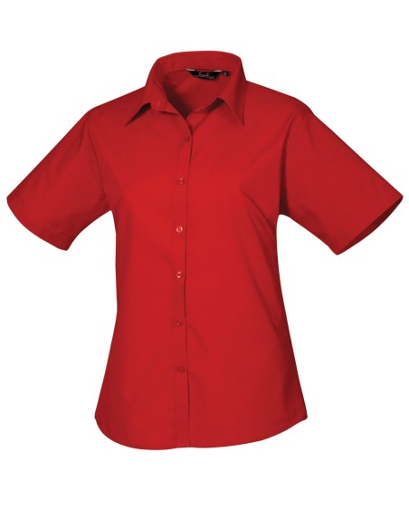 P-PR302-Womens Poplin Short Sleeve Blouse