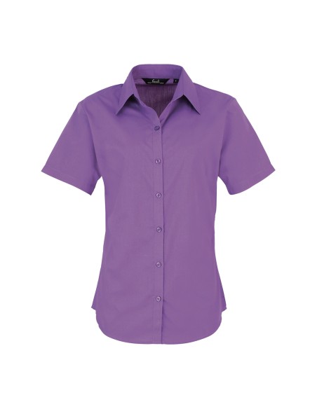 P-PR302-Womens Poplin Short Sleeve Blouse
