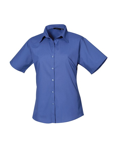 P-PR302-Womens Poplin Short Sleeve Blouse