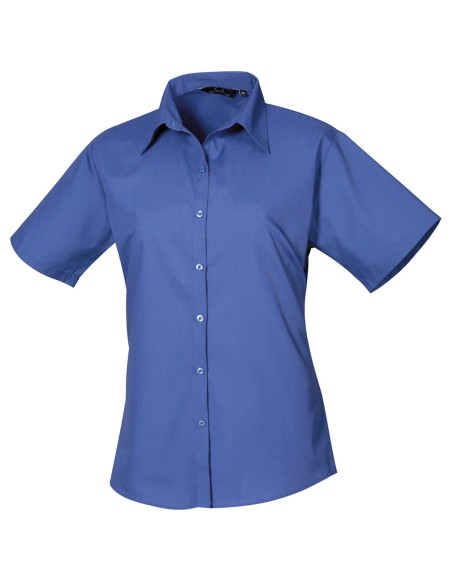 P-PR302-Womens Poplin Short Sleeve Blouse
