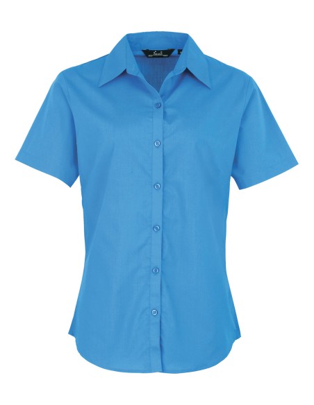 P-PR302-Womens Poplin Short Sleeve Blouse