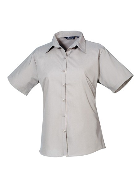 P-PR302-Womens Poplin Short Sleeve Blouse