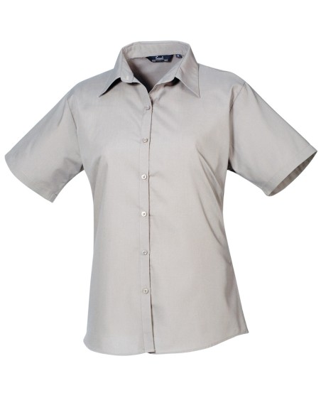 P-PR302-Womens Poplin Short Sleeve Blouse