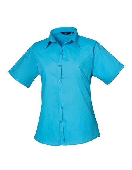 P-PR302-Womens Poplin Short Sleeve Blouse