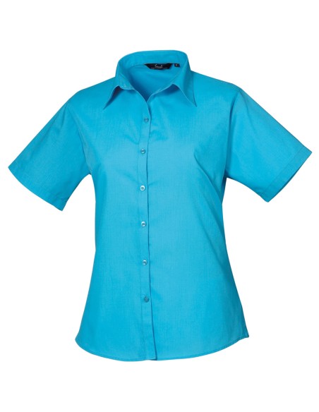 P-PR302-Womens Poplin Short Sleeve Blouse