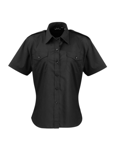 P-PR312-Womens Pilot Shirt Short Sleeve