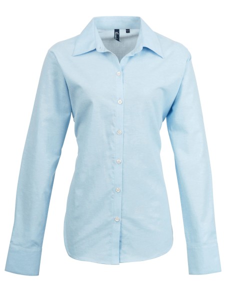 P-PR334-Chemise Oxford à manches longues Signature Femme