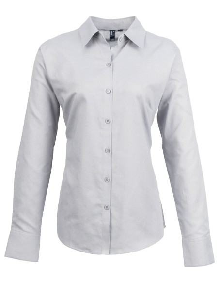 P-PR334-Chemise Oxford à manches longues Signature Femme