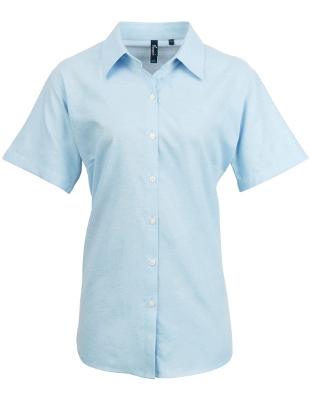 P-PR336-Chemise Oxford à manches courtes Signature Femme