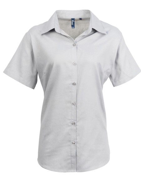P-PR336-Chemise Oxford à manches courtes Signature Femme