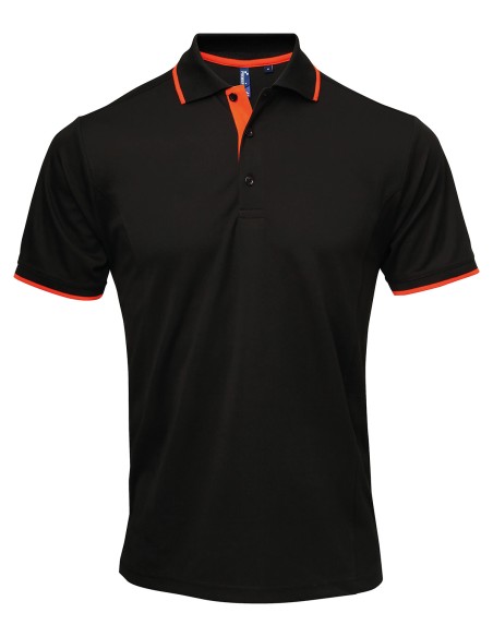 P-PR618-Mens Contrast Coolchecker® Polo