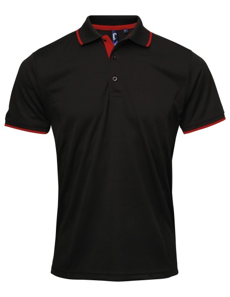 P-PR618-Mens Contrast Coolchecker® Polo