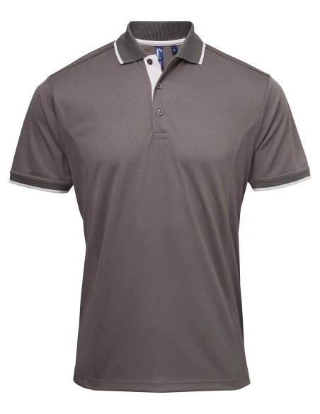 P-PR618-Mens Contrast Coolchecker® Polo
