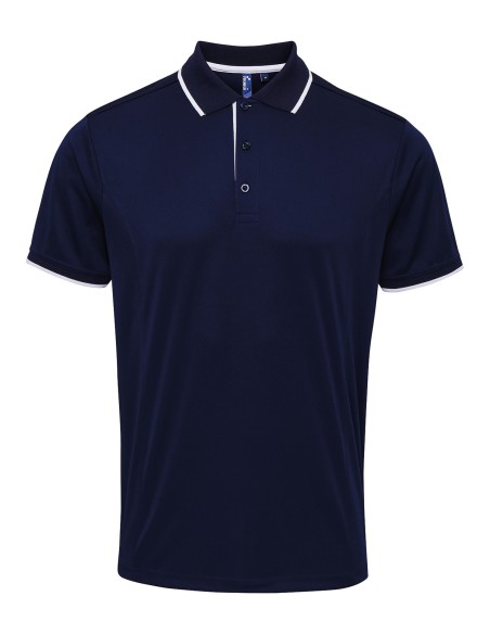P-PR618-Mens Contrast Coolchecker® Polo