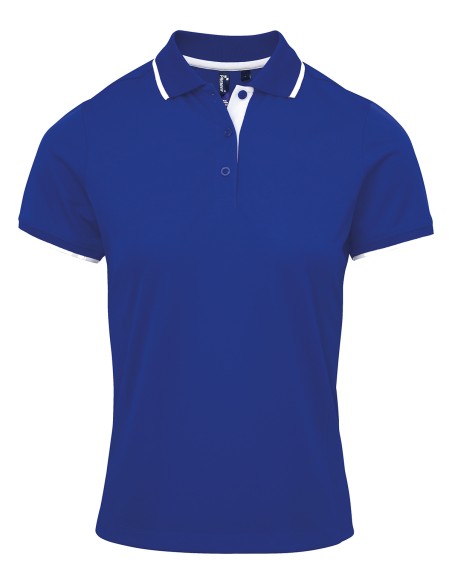 P-PR619-Womens Contrast Coolchecker® Polo