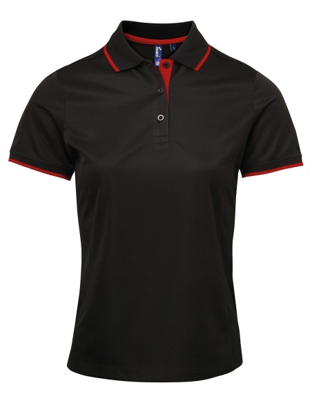P-PR619-Womens Contrast Coolchecker® Polo