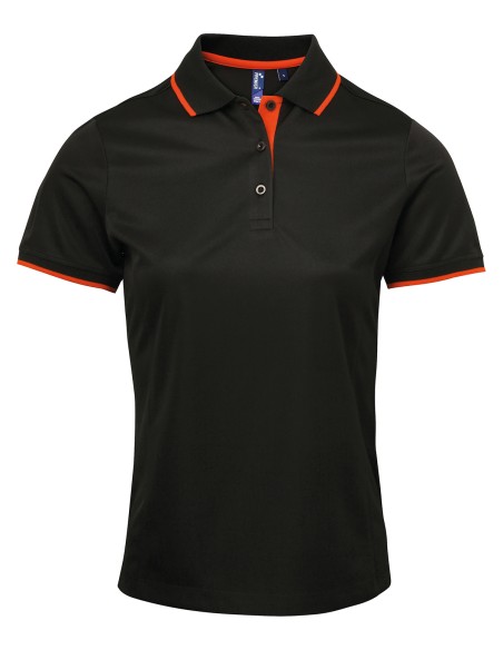 P-PR619-Womens Contrast Coolchecker® Polo