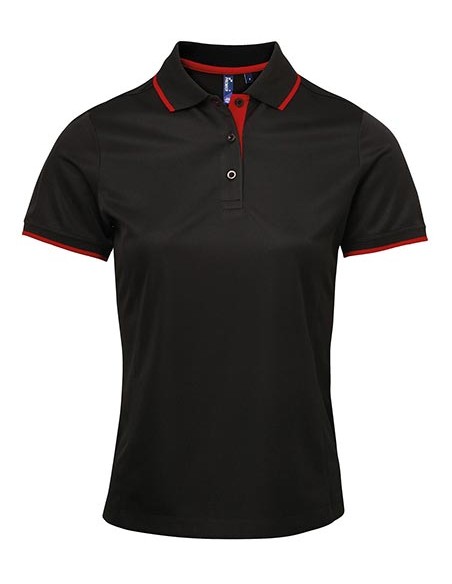 P-PR619-Womens Contrast Coolchecker® Polo