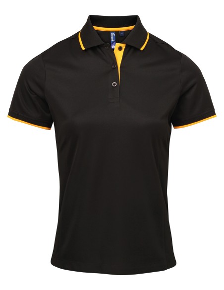 P-PR619-Womens Contrast Coolchecker® Polo