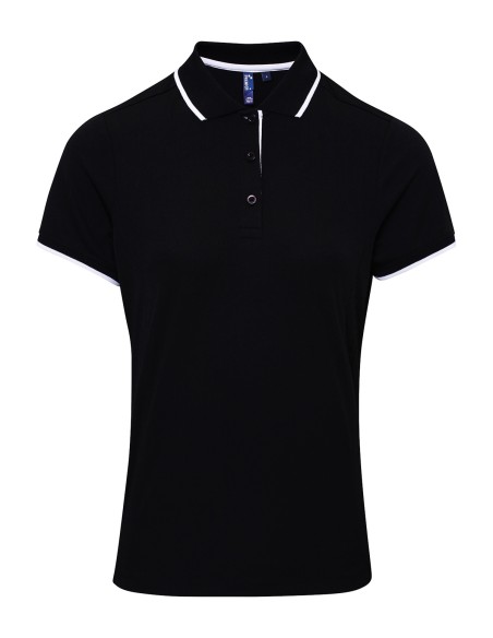 P-PR619-Womens Contrast Coolchecker® Polo