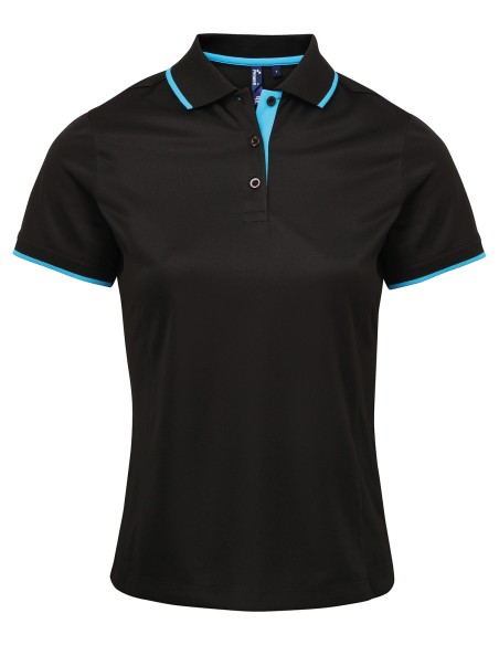 P-PR619-Womens Contrast Coolchecker® Polo