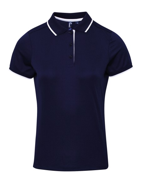 P-PR619-Womens Contrast Coolchecker® Polo