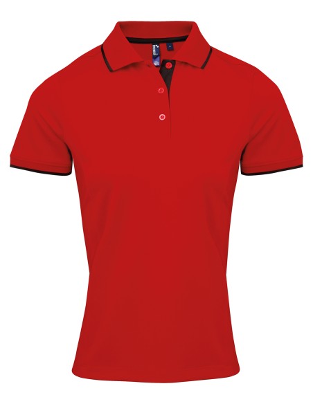 P-PR619-Womens Contrast Coolchecker® Polo