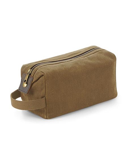 Q-QD651-Heritage Waxed Canvas Wash Bag
