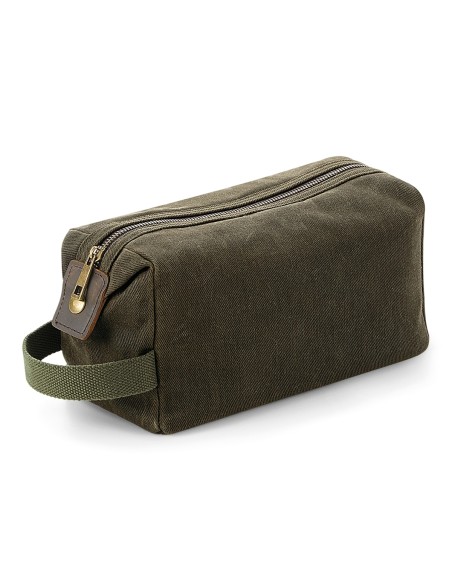 Q-QD651-Heritage Waxed Canvas Wash Bag