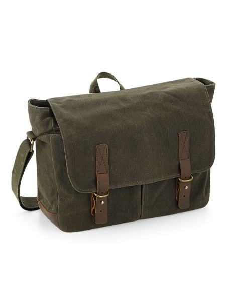 Q-QD653-Heritage Waxed Canvas Messenger