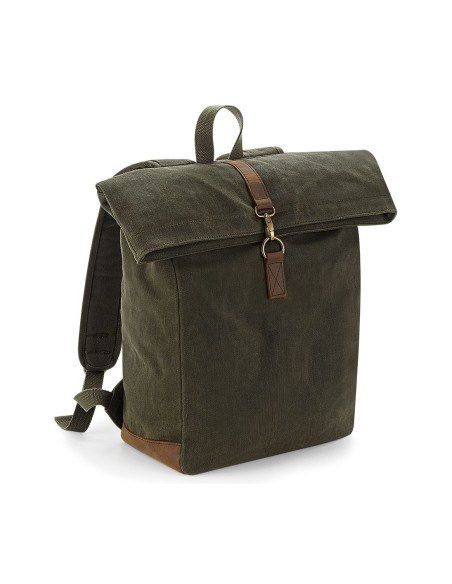 Q-QD655-Heritage Waxed Canvas Backpack